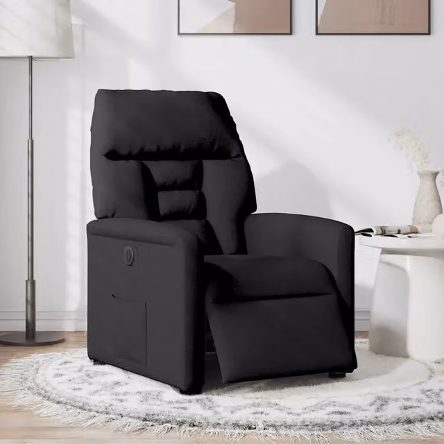 Poltrona | Sedia Relax Elettrica Reclinabile Nera in Tessuto