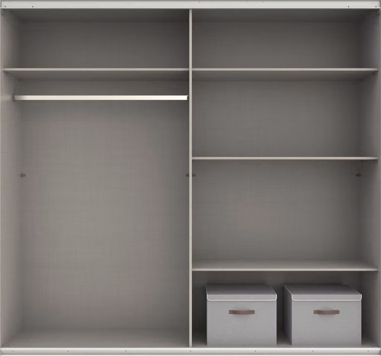 Armadio ad ante scorrevoli Norderstedt Armadio con specchio, bianco / specchio, 225x64x210cm