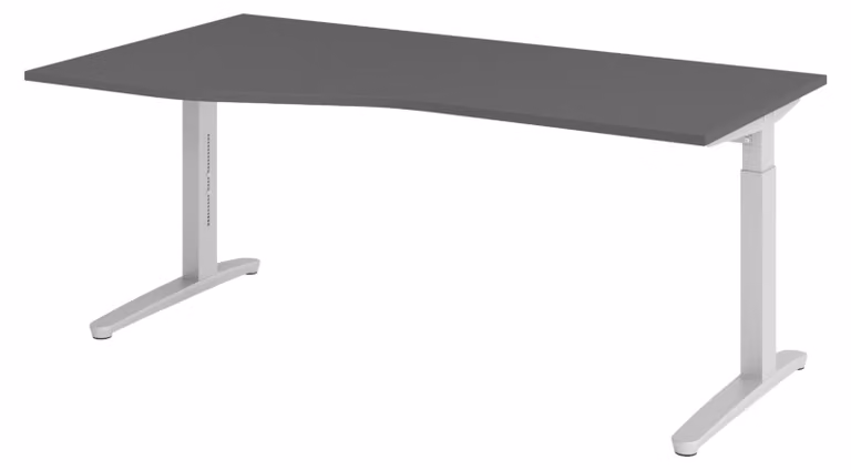 Scrivania bümö serie XB - Struttura: argento, decorazione: grafite, dimensioni: 180 x 100 cm