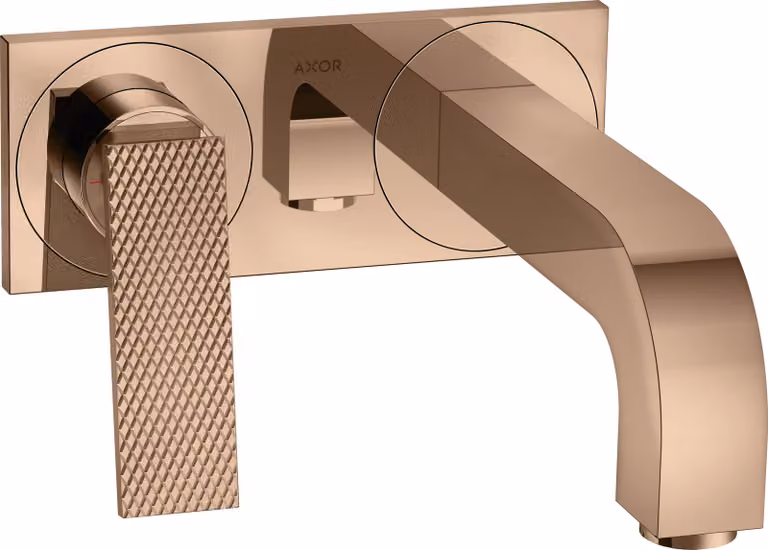 hansgrohe AXOR Citterio Mitigeur de lavabo, finition losange, encastré, saillie 220mm, vidage non verrouillable, avec plaque, 39171300, 39171300