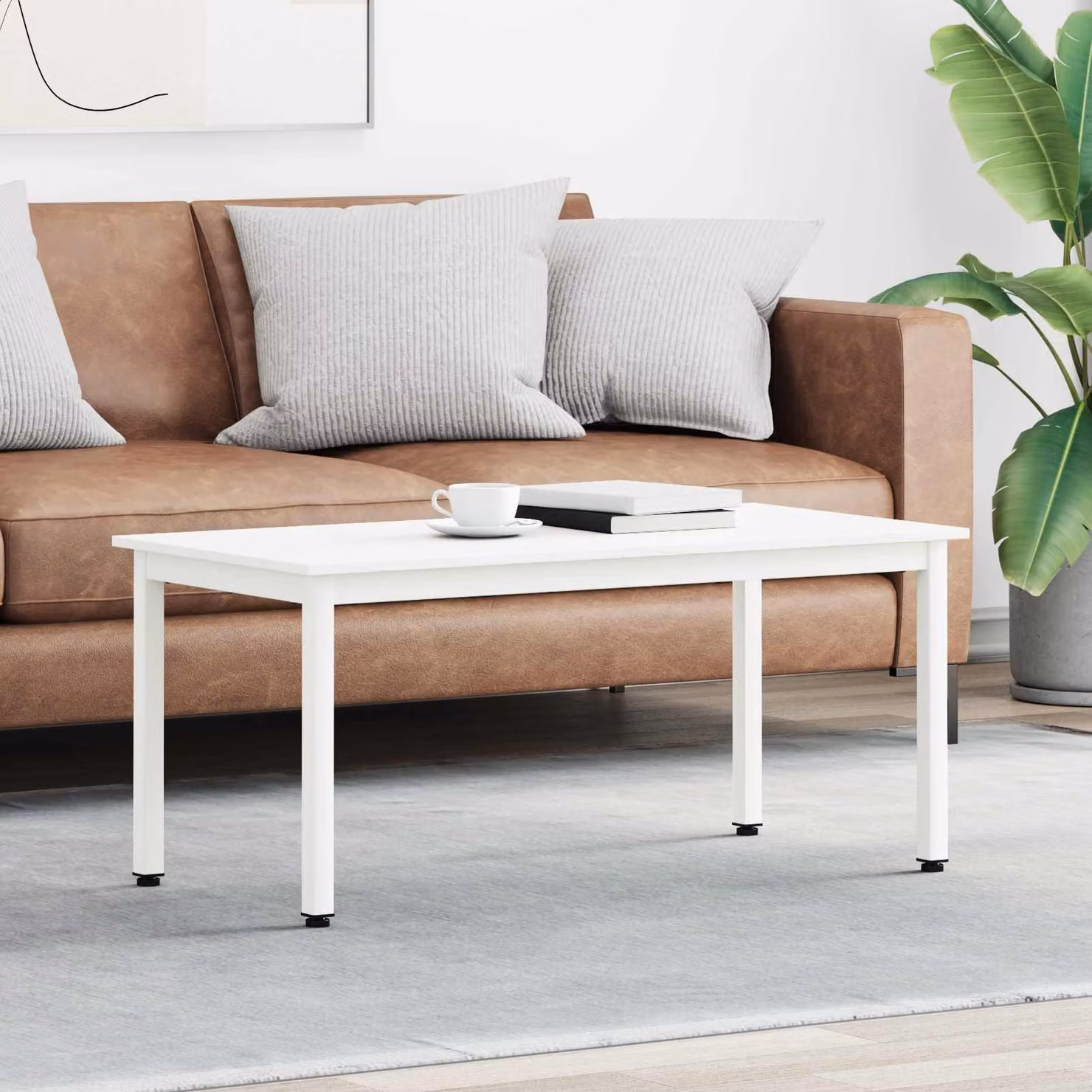 Maison Exclusive - Tavolino bianco 100 x 50 x 45 cm Legno di pino massiccio