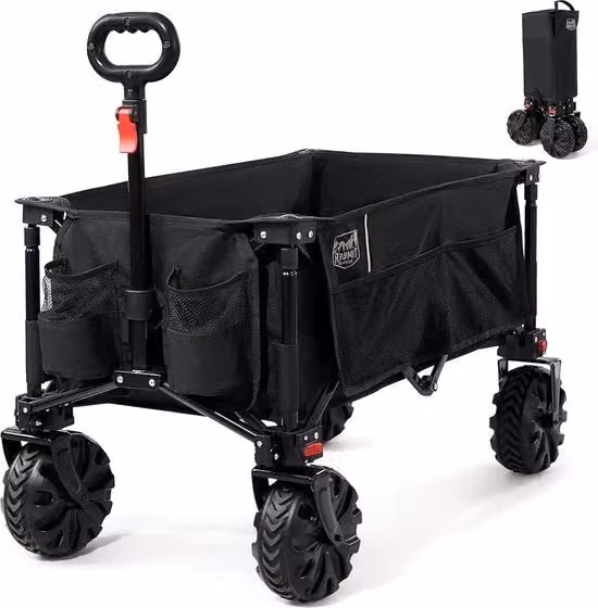 Carrello pieghevole XXL con pneumatici larghi - carrello da trasporto per tutti i terreni esterni - acquisto all'ingrosso - carico massimo 100 kg
