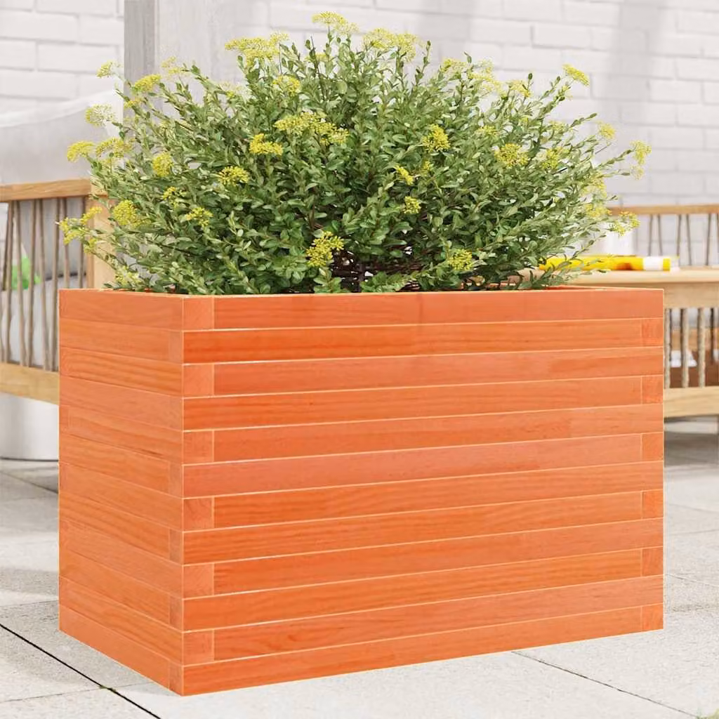 Fioriera da giardino vidaXL in legno marrone e arancione L: 70 cm, P: 40 cm, H: 46 cm