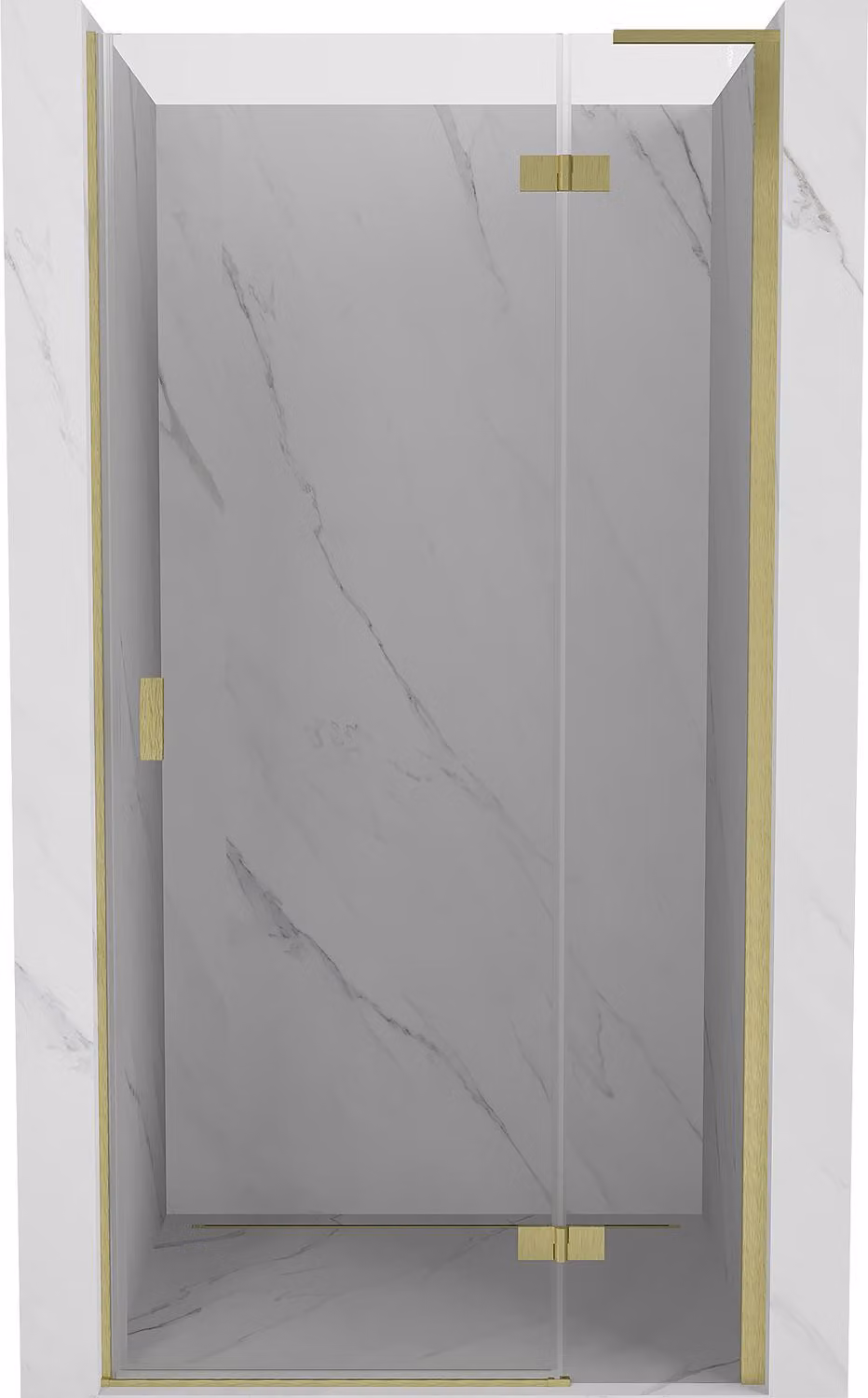 Mexen Mist-H L porta doccia a battente destra 110 cm, trasparente, oro spazzolato - 8A5L-110-000-55-00-P