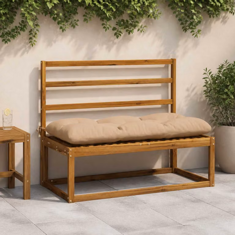 Set di 2 cuscini per panchina vidaXL VIANEN in poliestere color sabbia con imbottitura in schiuma e coperture lavabili