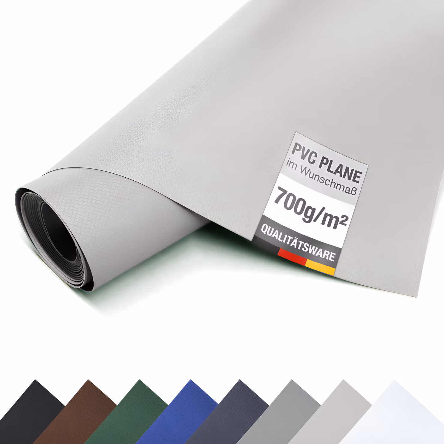 Telone PVC per camion 700 g/m² al metro Telone Premium Bache opaco (grigio chiaro, 3m x 5m)
