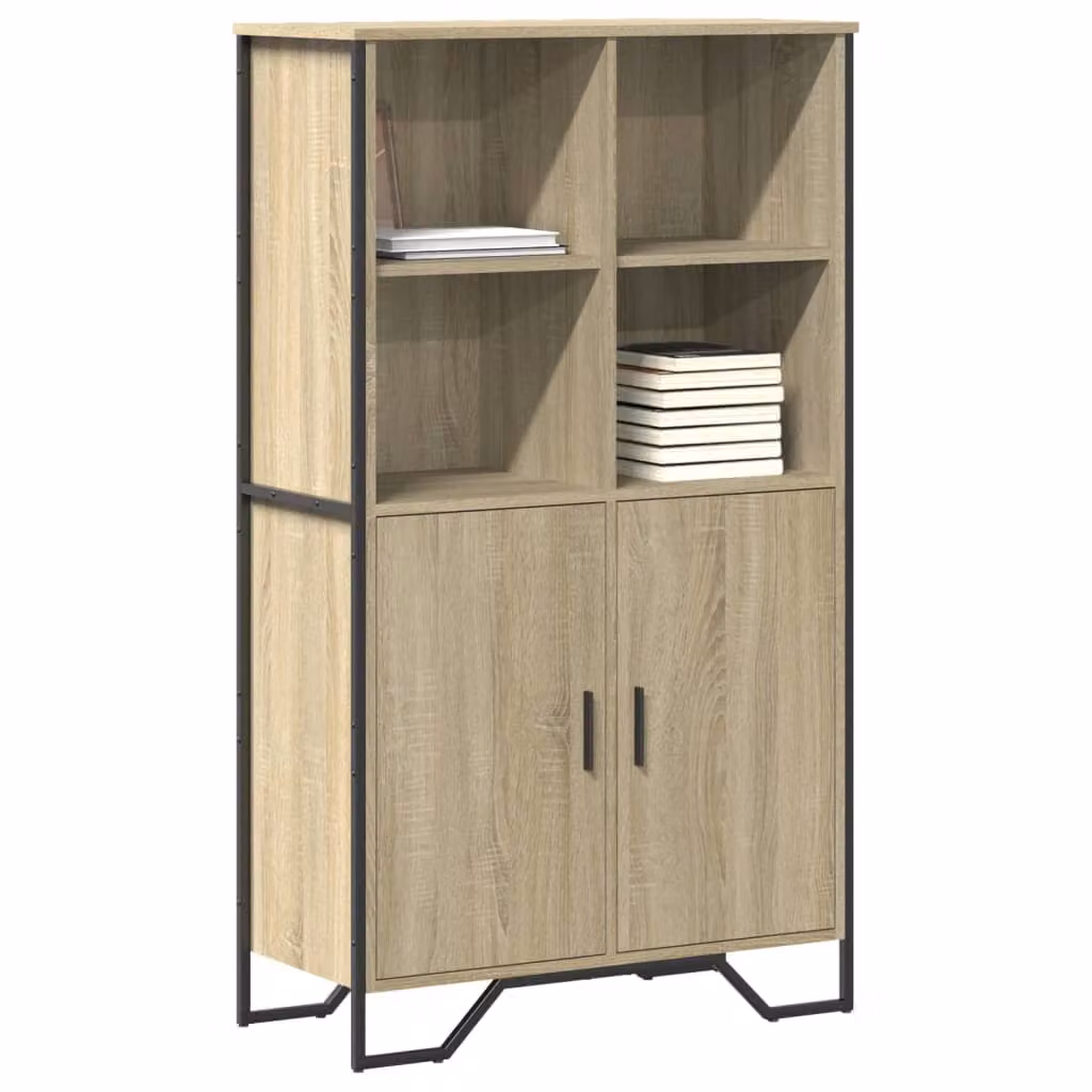 Credenza vidaXL in Legno Multistrato e MDF, Colore Rovere Sonoma, L: 79,5 cm, P: 35,5 cm, H: 137,5 cm
