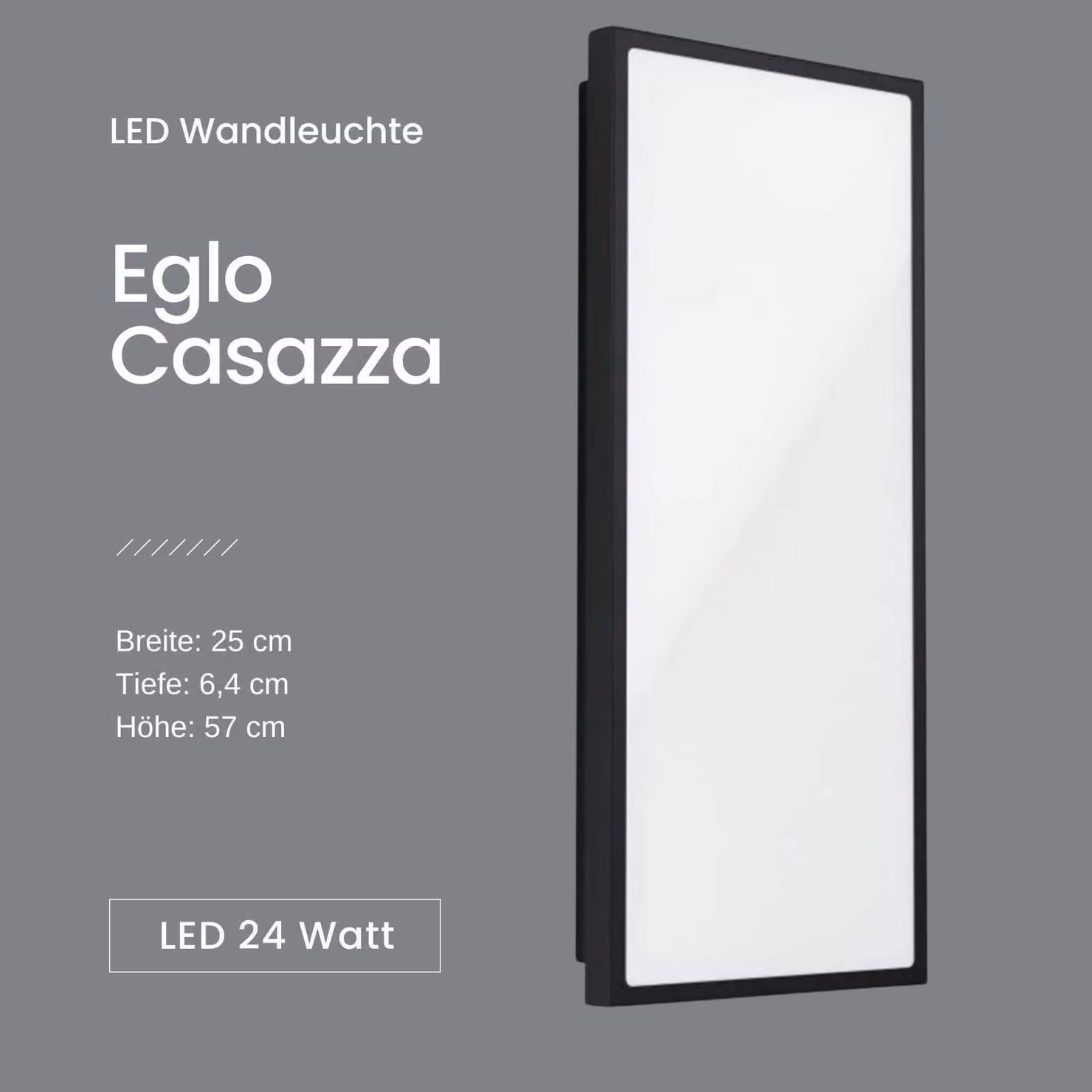 Eglo 99534 CASAZZA LED parete/soffitto per esterni 18,5W nero bianco caldo IP44