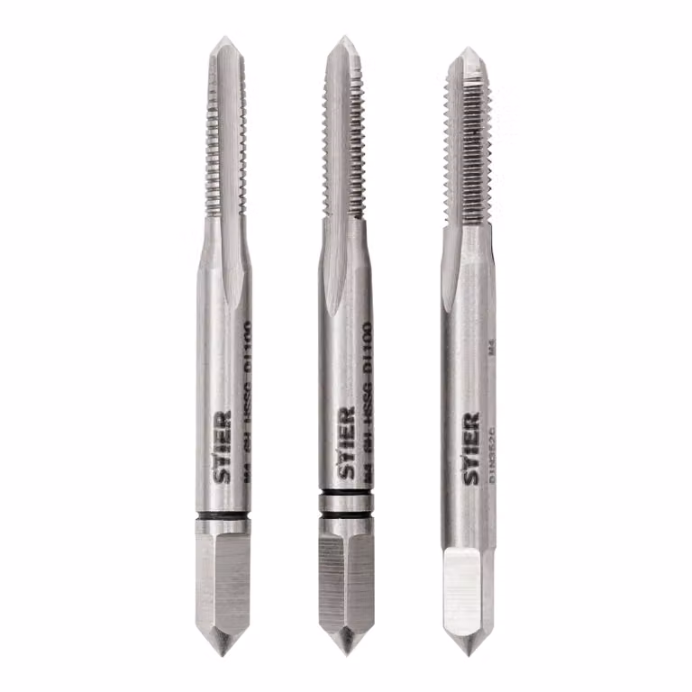 Set di rubinetti manuali STIER in 3 pezzi, rubinetto di premeditazione e di finitura, DIN 352 HSS-G M4, per la produzione di filettature interne DIN13, standardizzato, rettificato, alta qualità