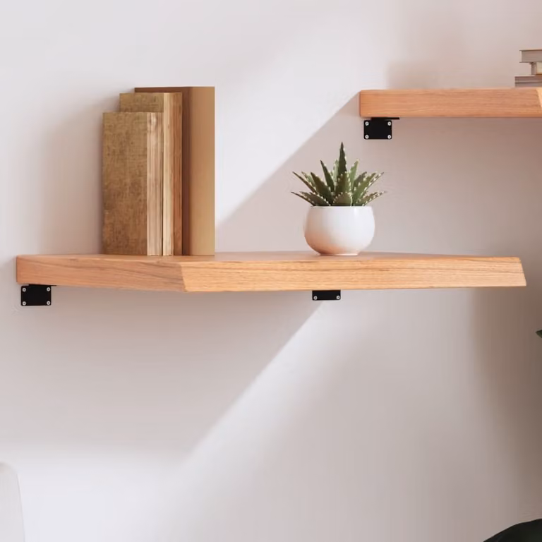 Ripiano da muro vidaXL in legno di rovere massello marrone L: 60 cm, P: 50 cm, H: 24 cm