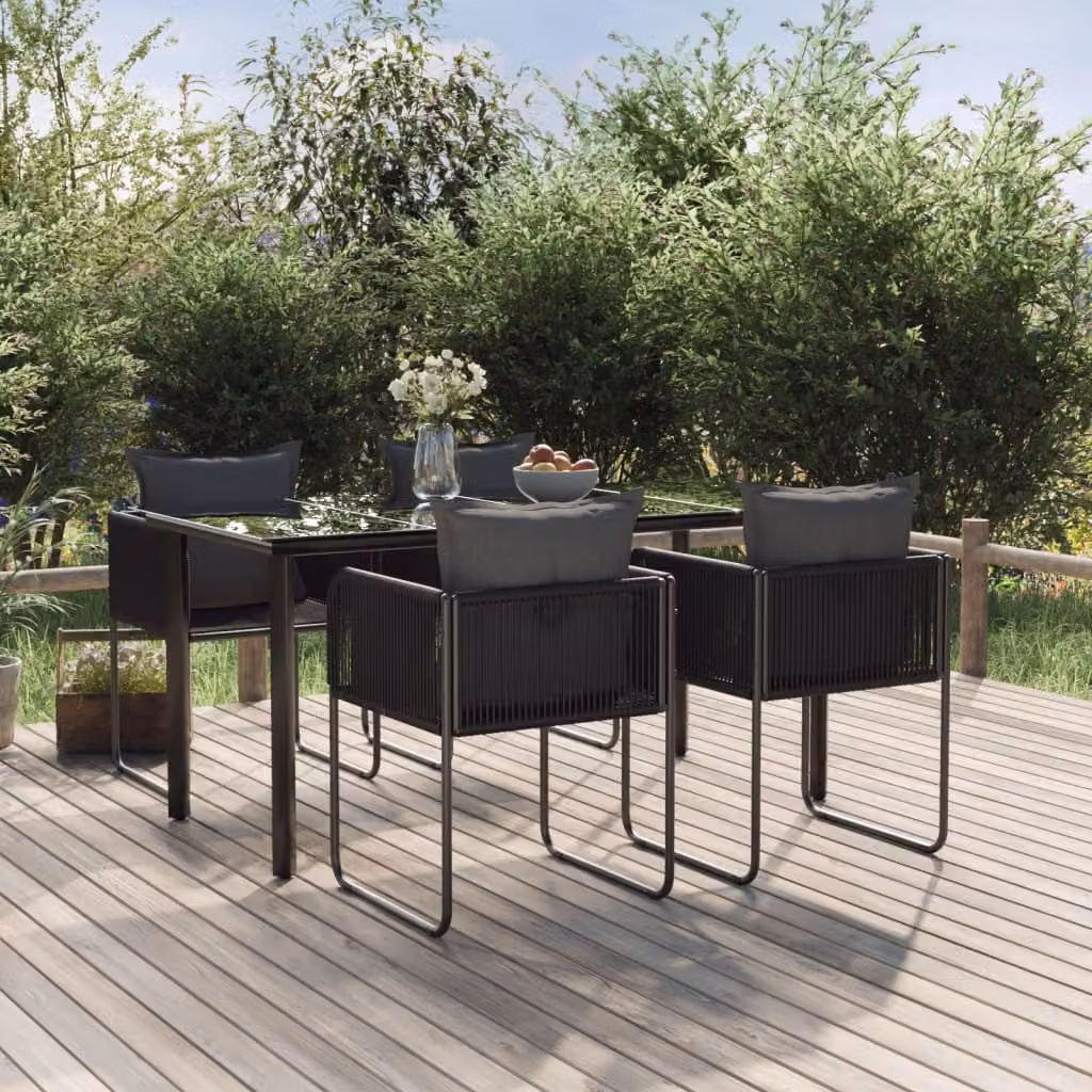 Maison Exclusive - Set da pranzo da giardino 5 pezzi nero