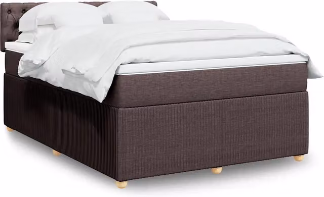 Letto Ibrido con Materasso e Struttura in Legno di Pino vidaXL, Colore Marrone e Bianco, L/P/H: 140 x 190 cm