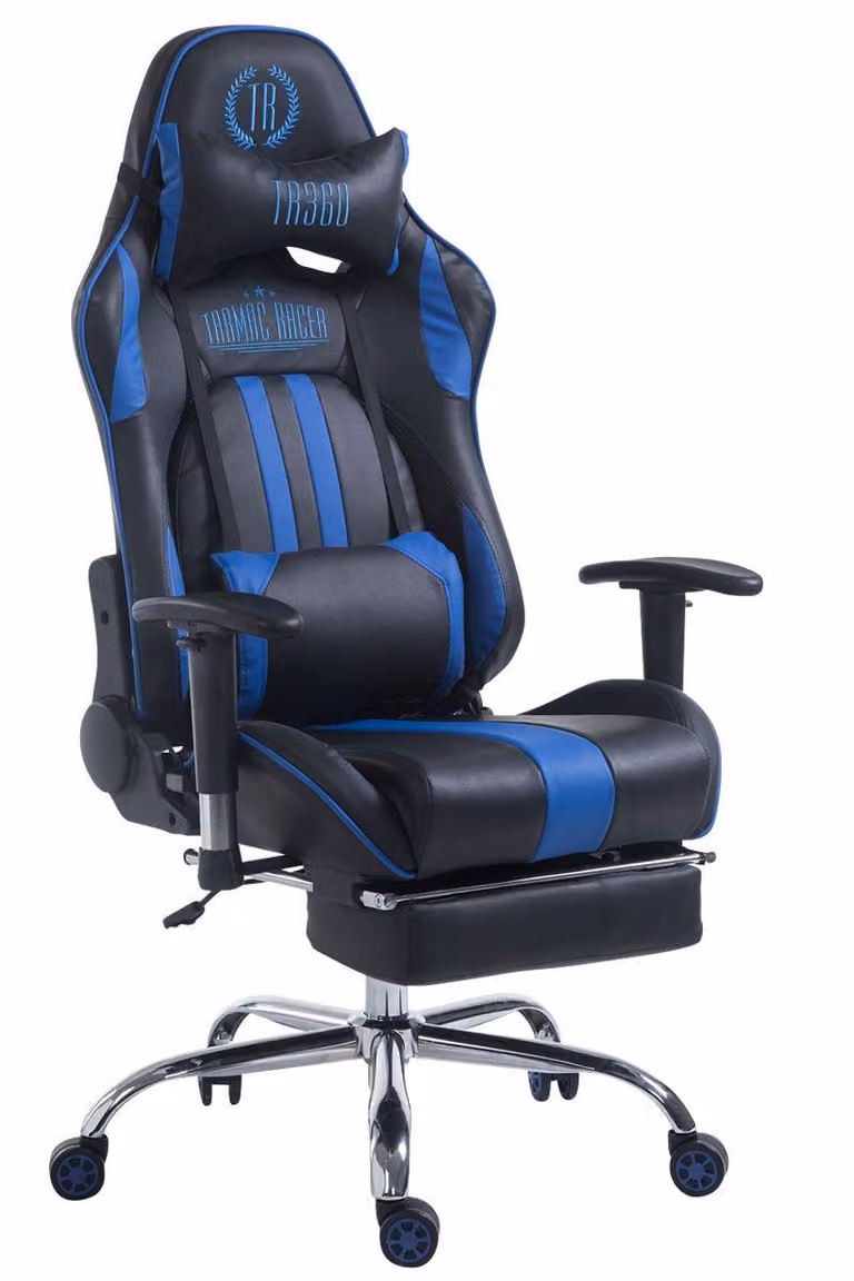 Sedia da ufficio Limit racing con poggiapiedi nero/blu