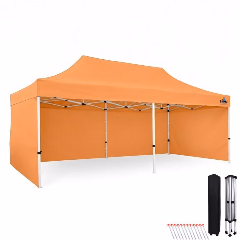 Tenda pieghevole per feste 3x6, impermeabile 330 g/m², struttura in acciaio + 3 pareti