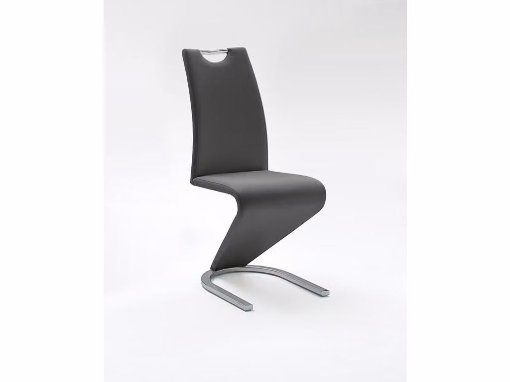 Sedia da pranzo >Pupik I< (set da 2) in metallo grigio - 45x102x62 cm (LxAxP)