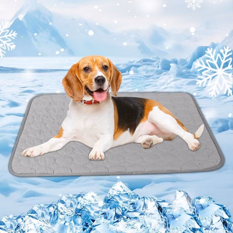 Tappetino refrigerante per cani, taglia XXL, 100x70 cm, colore grigio, auto-refrigerante