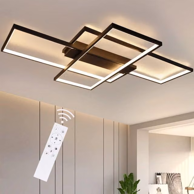 ZMH Lampada da soffitto LED moderna rettangolare in metallo bianca per soggiorno e corridoio, L: 100 cm – 1