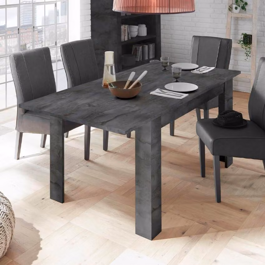 Tavolo allungabile moderno 90x137-185 cm in legno nero Diogo Urbino