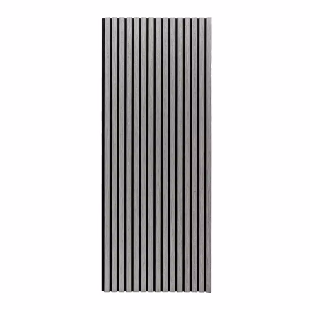 Mozart Set di 2 pannelli fonoassorbenti decorativi in legno MDF impiallacciato, grigio, H: 235 cm, L: 60 cm – 2