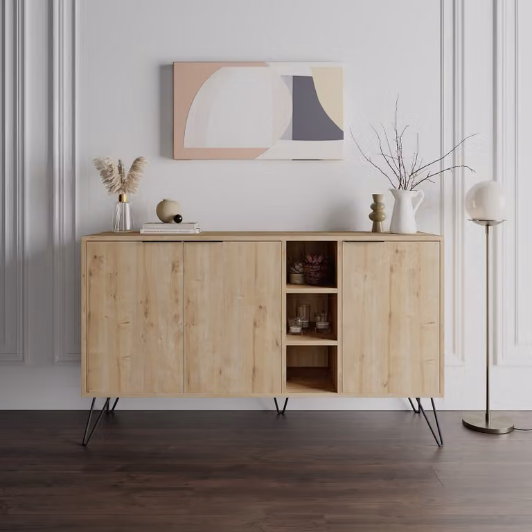 Skye Decor, Clara- Clara Console DTE, colore rovere, cassettiera, 83x142x35,6 cm, 100% pannello di particelle rivestito in melammina