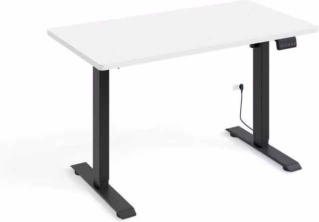 SCRIVANIA BIMOTION DESK 1S NERO OPACO BIANCO OPACO 120x65