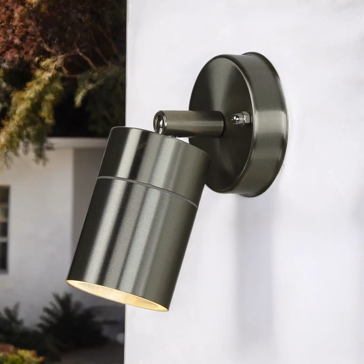 Lampada spot da esterno in acciaio inox IP44 Moderna GU10 flessibile COLLINS applique faretto casa facciata
