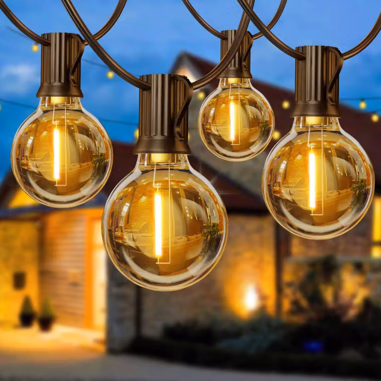 Catena luminosa da 8,2 metri, con lampadine LED G40 (12+1), grado di protezione IP65, adatta per uso esterno
