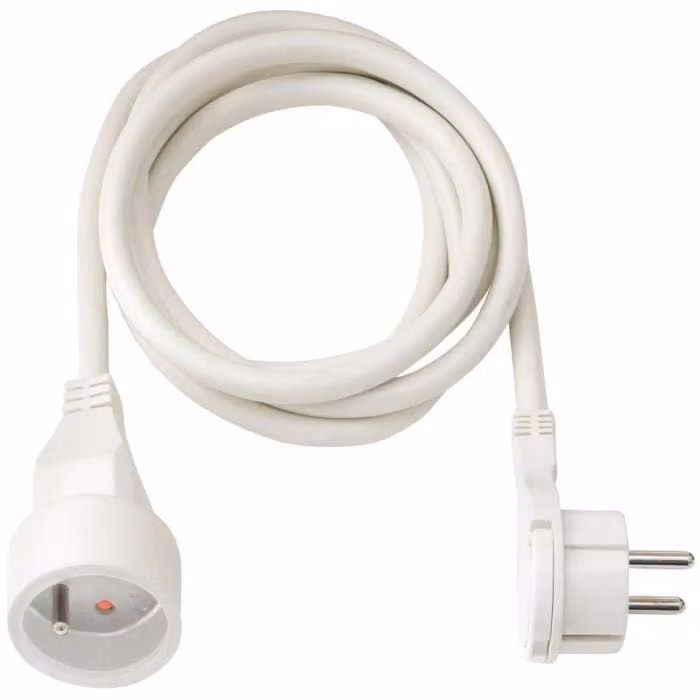 BRENNENSTUHL Cavo di prolunga da 2 m con spina piatta (cavo H05VV-F 3G1.5, IP20), bianco