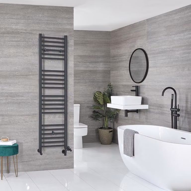 Scaldasalviette Misto Piatto - Termoarredo Bagno Antracite - 1600 x 400mm - 540W - Artle