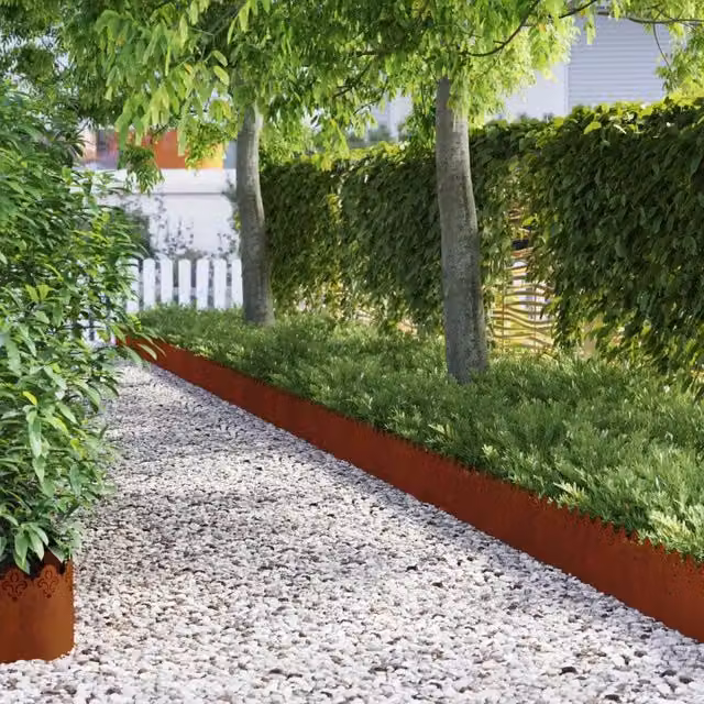 Bordure per prato 30 pz 103 x 0,05 x 22 cm Acciaio Corten 874764