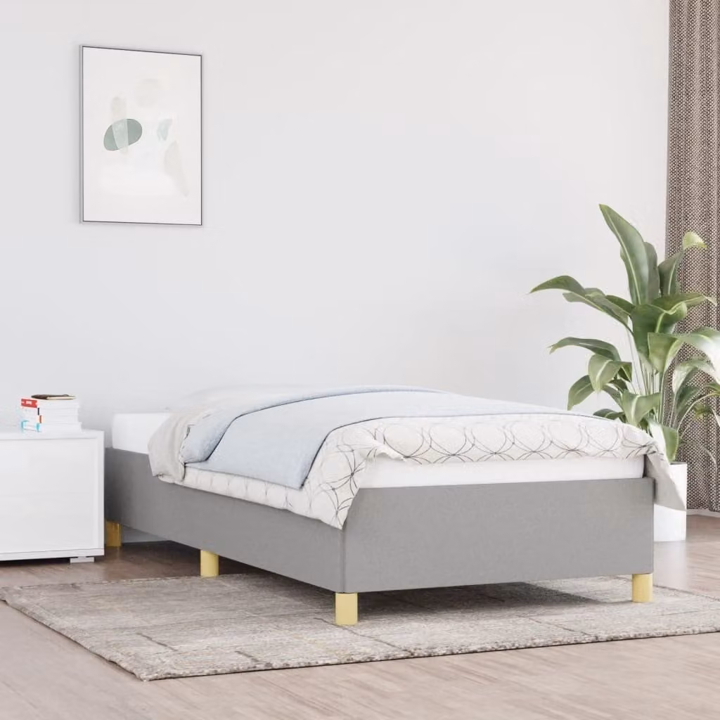 The Living Store Struttura letto grigio chiaro 80x200 cm in tessuto