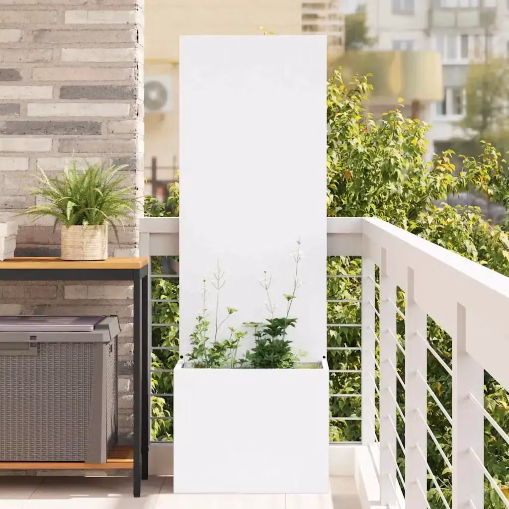 Schermo per privacy da giardino in acciaio traforato bianco DESIGN IN, L/P/H: 50 x 32 x 150 cm – 2