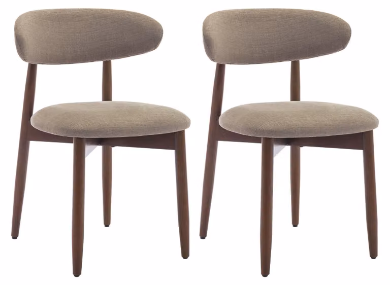 Set di 2 sedie da pranzo COLAMY, robuste ed eleganti, in stile minimalista scandinavo, ideali per la sala da pranzo e la cucina, color cammello