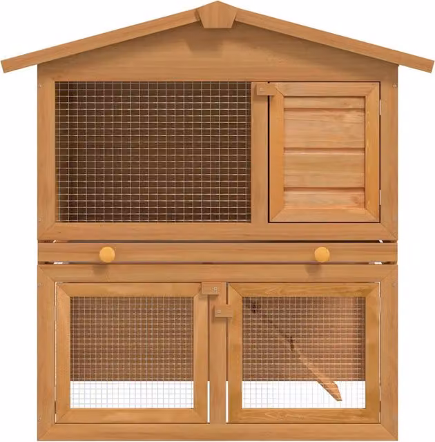 Conigliera all'Aperto Gabbia Piccoli Animali 3 Porte Legno CFW9897323