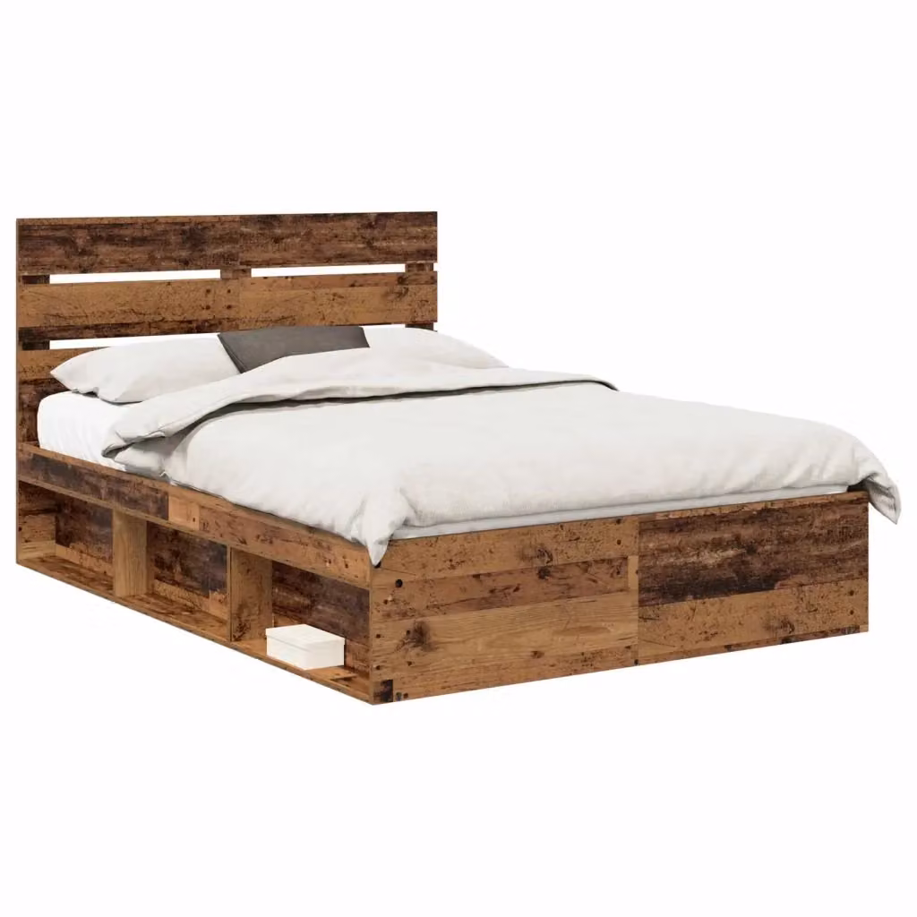 Struttura letto in pino massello e legno vidaXL, colore marrone, L/P/H: 140 x 190 x 100 cm – 2