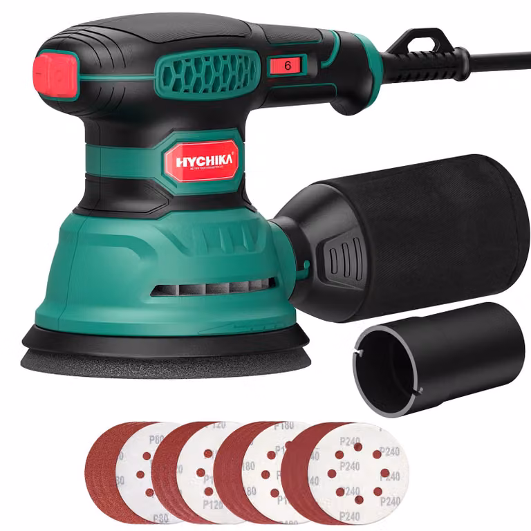 Levigatrice orbitale da 300 W - disco da 125 mm - 6 velocità, ideale per legno e lucidatura