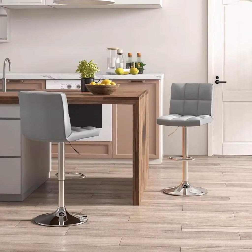 Set di 2 sgabelli da bar Design Mania in ecopelle grigia con altezza regolabile e rotazione a 360 gradi – 2