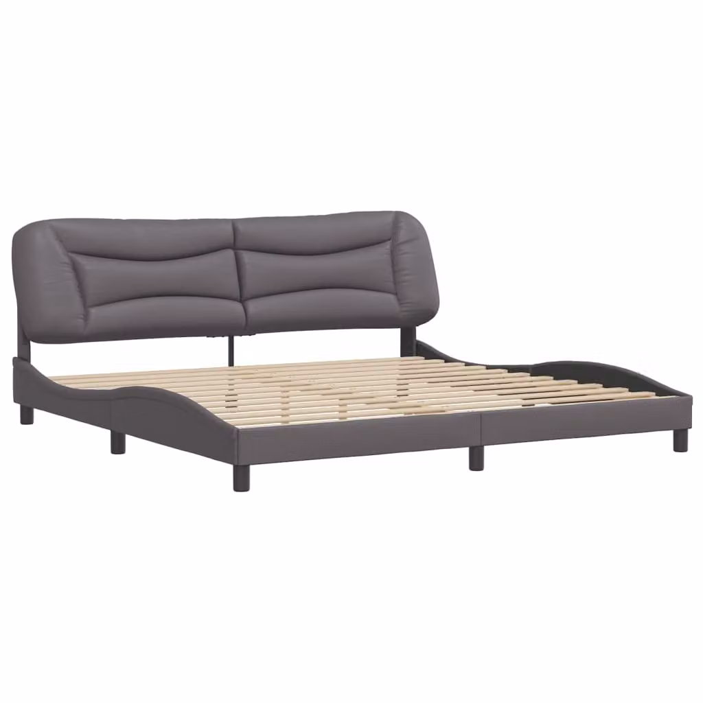 Giroletto senza Materasso Hvar Grigio 200x200 cm in Pelle finta