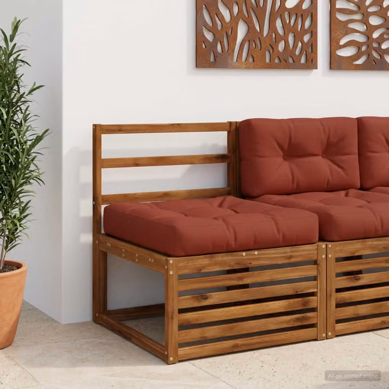 Cuscino per sedia vidaXL VIANEN in poliestere rosso con rivestimento rimovibile e lavabile