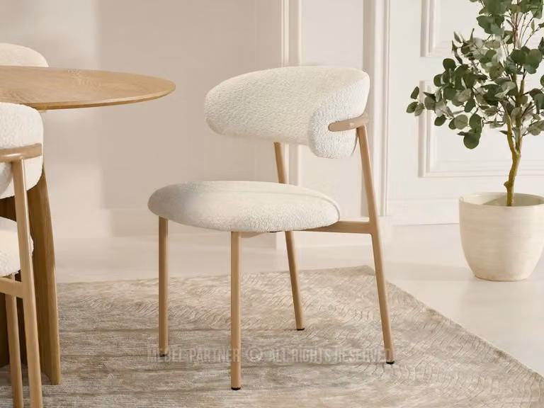 Sedia da pranzo ADRIENNE - crema / rovere