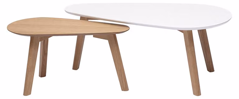 Miliboo - Tavolini in rovere scandinavo e bianco (set da 2) ARTIK