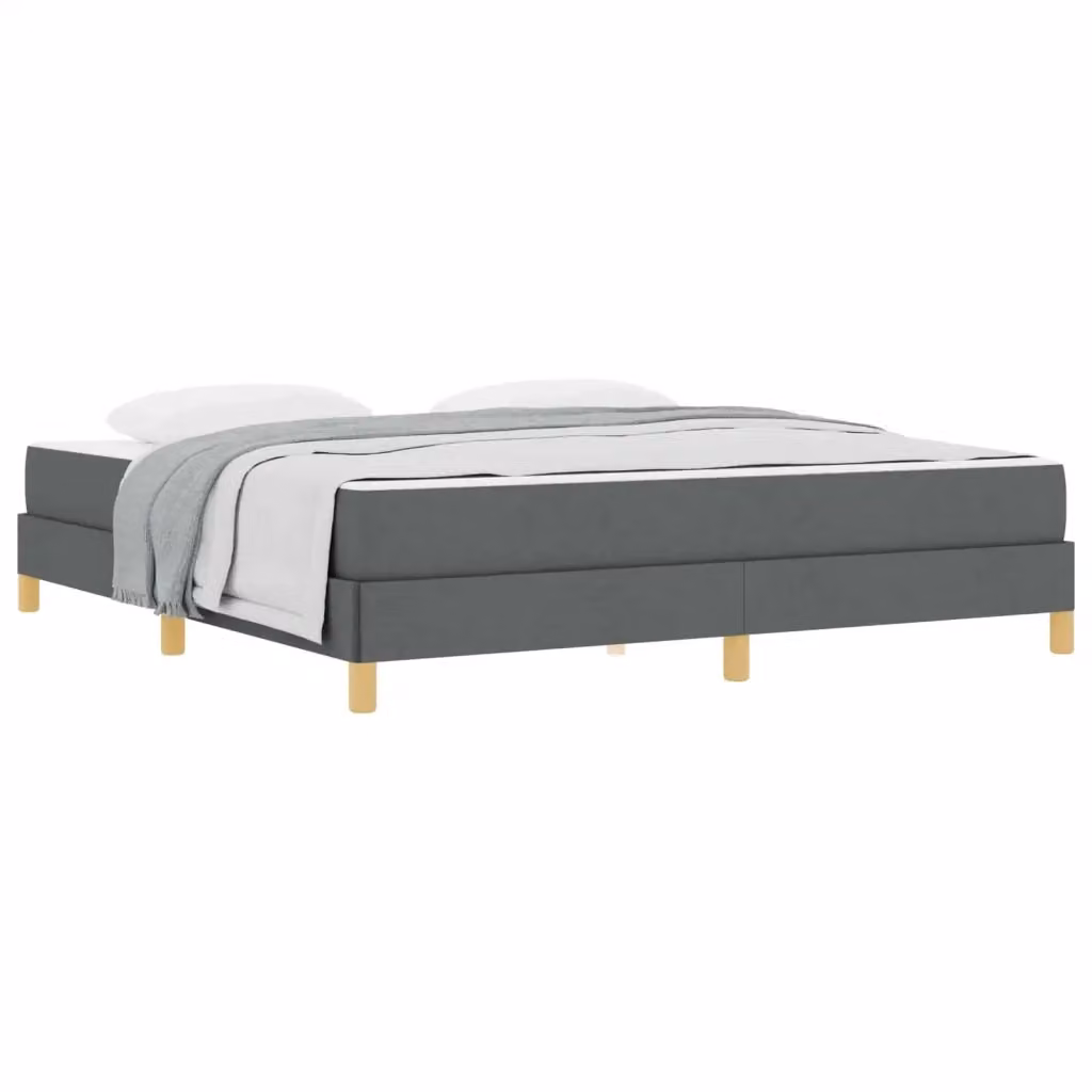 vidaXL Letto a molle con materasso in tessuto grigio L: 180 cm, P: 200 cm, H: 24 cm – 2