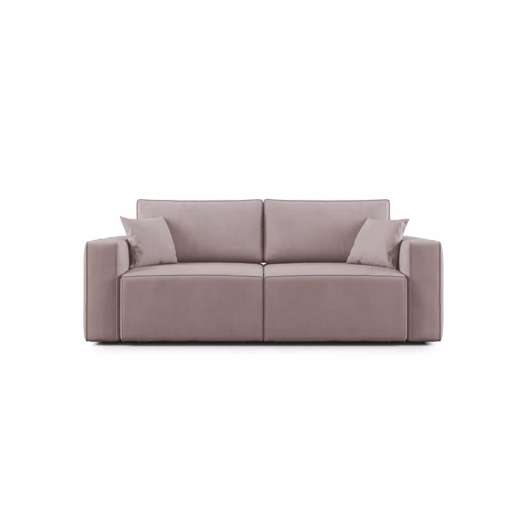 Divano Morfeo Divani.Store in tessuto rosa con imbottitura in piume e coperture rimovibili, Larghezza: 215 cm – 2