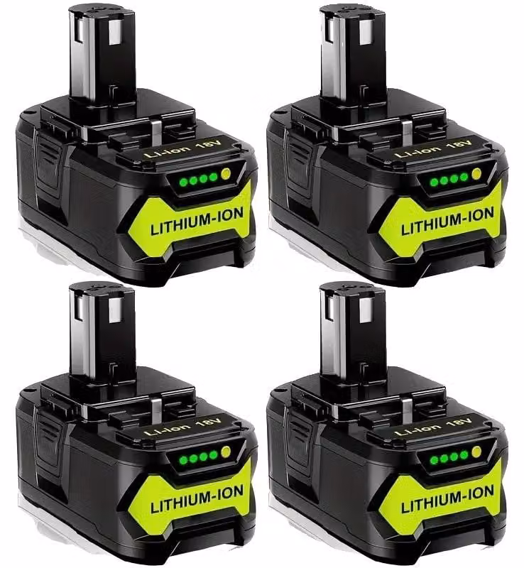 Batterie ricaricabili, capacità 8000mAh, tipo Li-Ion, compatibili con Ryobi, confezione da 4 pezzi, 8.0