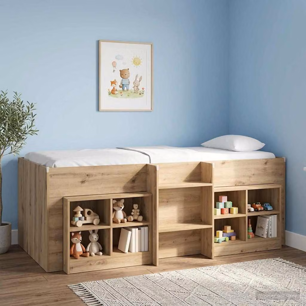 Set di 2 armadietti per letto vidaXL in stile moderno, colore marrone rovere, L 66 cm x P 33 cm x H 48 cm