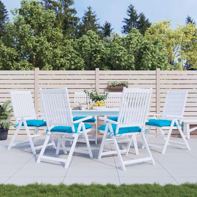 Set di 6 cuscini per sedia quadrati vidaXL in poliestere turchese, L/P/H: 40 x 40 x 7 cm