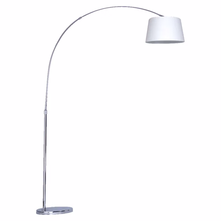 Lampada da terra MEDIAN 1xE27/40W cromo con paralume in tessuto bianco