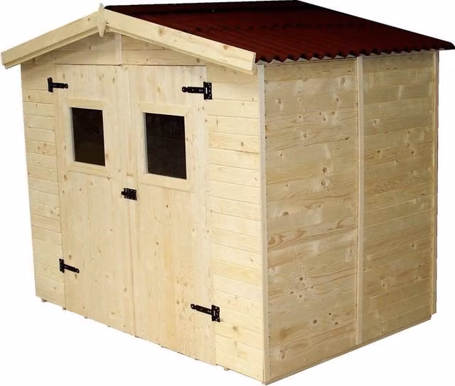 Casetta per bambini Foresta Modello Eden in legno massello marrone con pavimento L: 240 cm, P: 160 cm, H: 210 cm