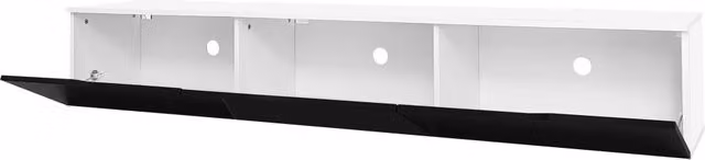 Mobile TV con 3 Ante e LED; Montaggio a Parete o a Pavimento; per Soggiorno; in MDF e Truciolare; 180 × 35 × 30 cm; Nero e Bianco
