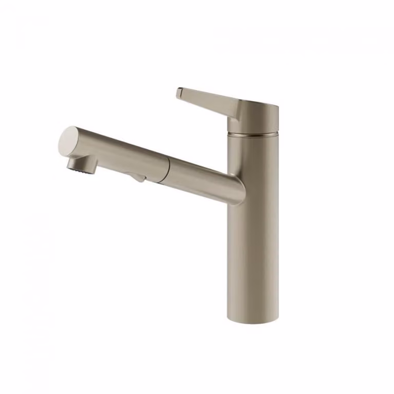 Gessi Thalium Collection Miscelatore monocomando con doccetta estraibile 60536 149 finitura Finox
